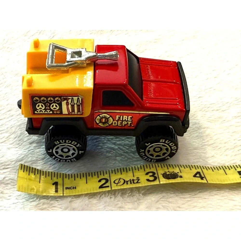Vintage 1984 Buddy L Fire Dept Truck Red Diecast Rescue‎ Vehicle Toy 3 Inch